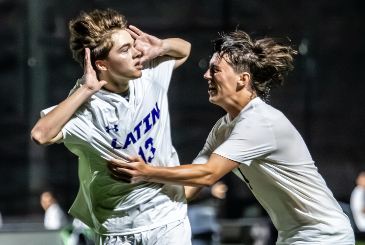 Gabe Casey (I) celebrates a goal with Reggie Hesselbein (II)! (Source: Eric Sutton)